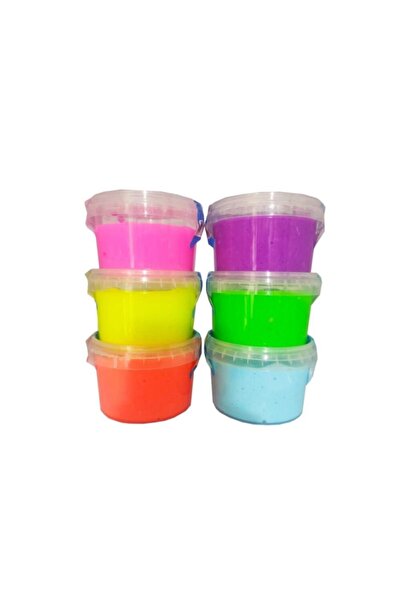 DZC KUZENLER AVM 6 Renk Neon Fosforlu Hazır Slime 170gr X 6=1020 Gr