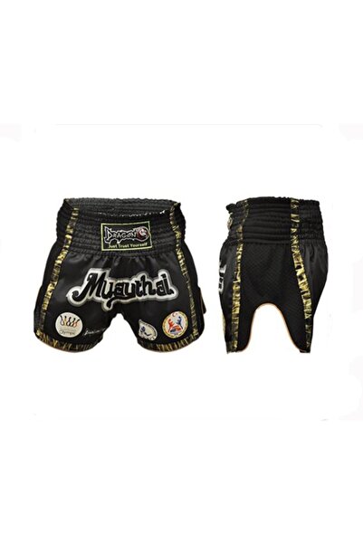Dragondo Unisex Siyah Muaythai Müsabaka Maç Şortu