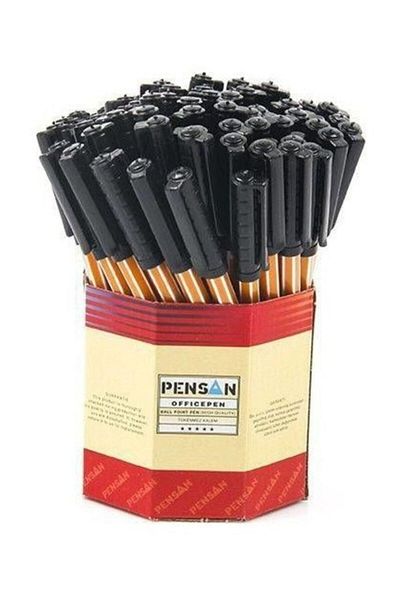 Pensan Office Pen 1010 Black Ballpoint Pen Set of 10