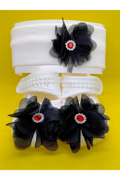 BUKAWEAR Newborn Baby Bandana Shoes Set of 2 Set with Accessories