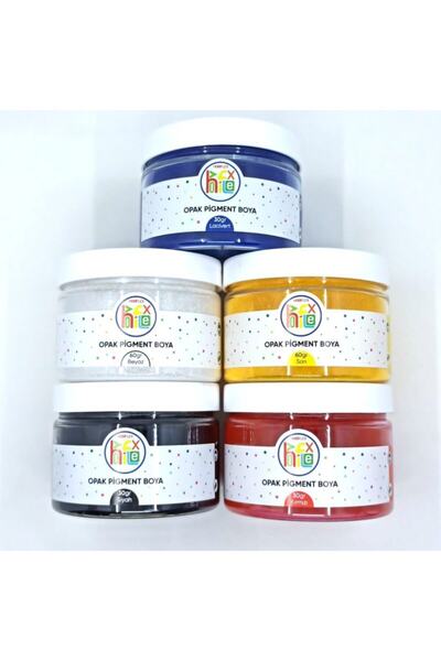 HOBİFLEX Epoksi Reçine Pigment Opak Toz Boya 5 Ana Renk Büyük 210 Gr Lık Set