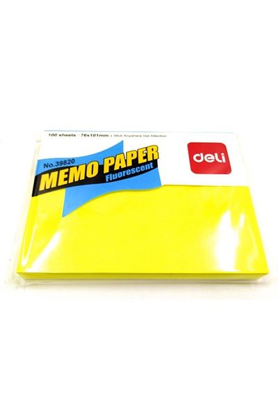 Deli ورق ملاحظات لاصق 76 × 101 مم 100 ورقة أصفر 5 قطع