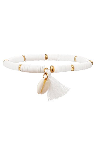 ESUSO Women's White Fimo Seashell Chain Anklet