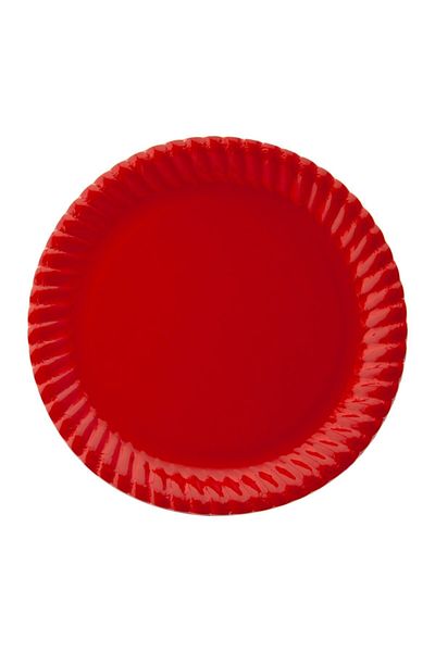 MARSTEK Red Cardboard Plate 8 Pieces 23cm