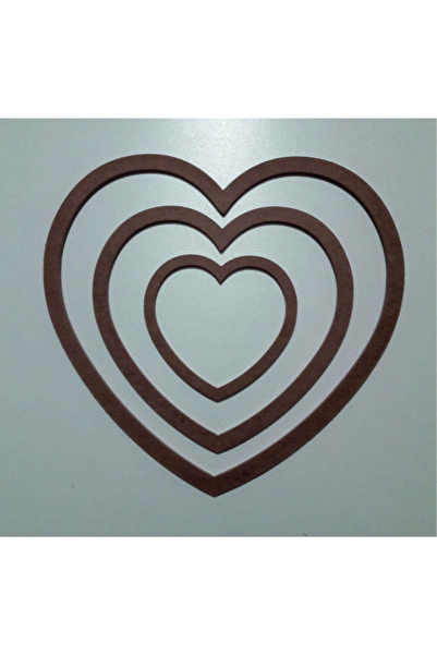 AHİ HAYAL ATÖLYESİ 3'lü Vidasız Ham Mdf Kasnak, Düş Kapanı Makrome Kalp Kasna...