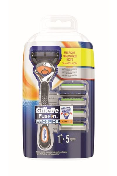 Gillette Fusion Proglide Flexball Shaver + 5 Spare Blades Gift