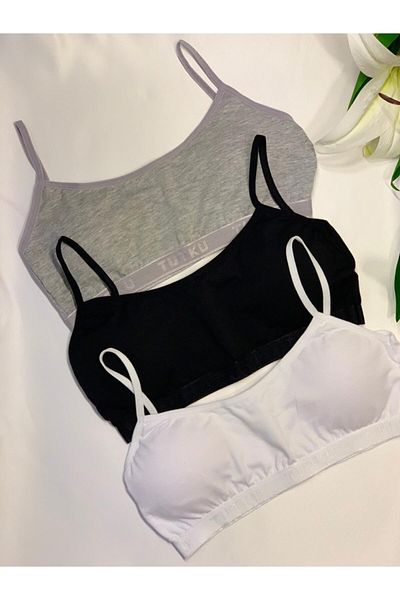 SayaSocks Set de 3 sutien de antrenament căptușit pentru fetiță