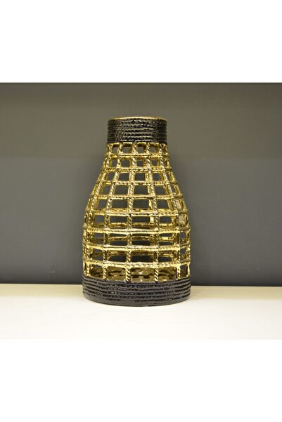 Lucky Art Ba-hem Gold Siyah Delikli Vazo