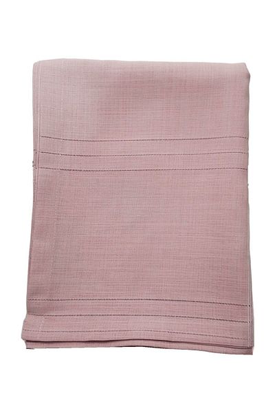 Çeyizci 160x220 Cm Linen Striped Tablecloth - Powder Antique
