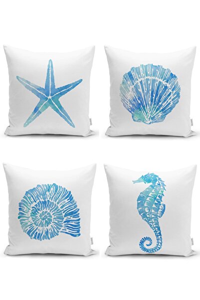 Realhomes Set de huse de pernă decorative Concept Creaturi marine din 4 piese