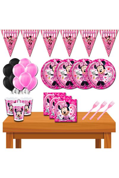 Minnie Mouse مجموعة مستلزمات حفلات أعياد الميلاد من Eco تتسع لـ 8 أشخاص