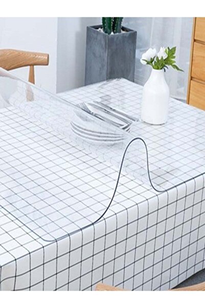 Genel Markalar Şeffaf 1,7 mm 90cm X 170cm Kalın Pvc Masa Örtüsü Koruyucu