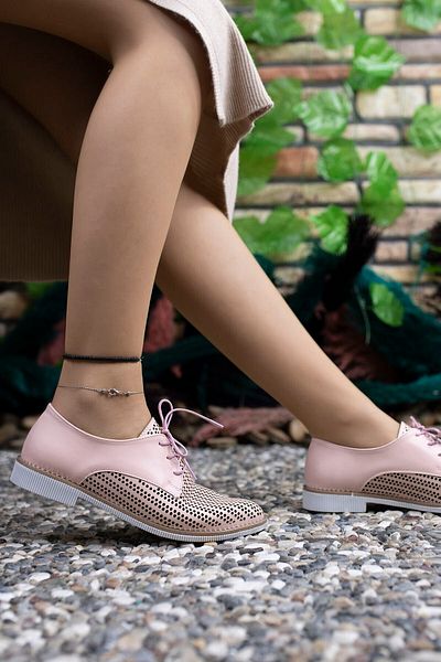 Riccon Puderfarbene Freizeitschuhe für Damen0012501