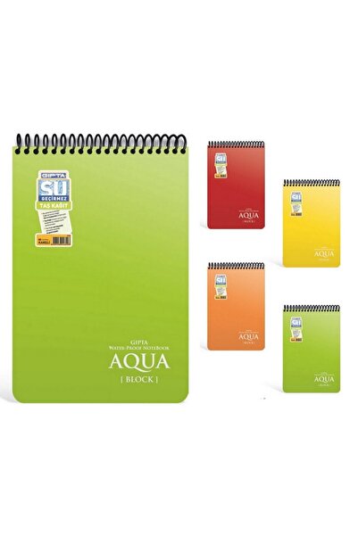 Gıpta 50 Sheets A7 Aqua Block Top Spiraled Plastic Cover Checked Notebook 1924