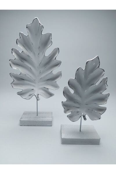 biblo home 2'li Şık Modern Yaprak Biblo