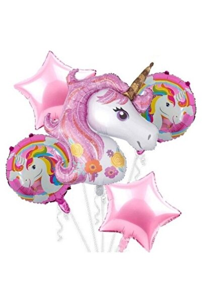 Happyland Unicorn Folyo Balon Seti Pembe 5 Li Set