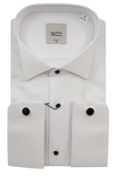 KAMER Men's Slimfit Atayaka Satin Groom's Shirt 2109bsd