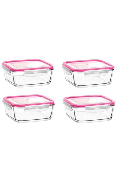 LAV Storage Container 4 Pieces Glass Locking Storage Container 1150cc Frs249