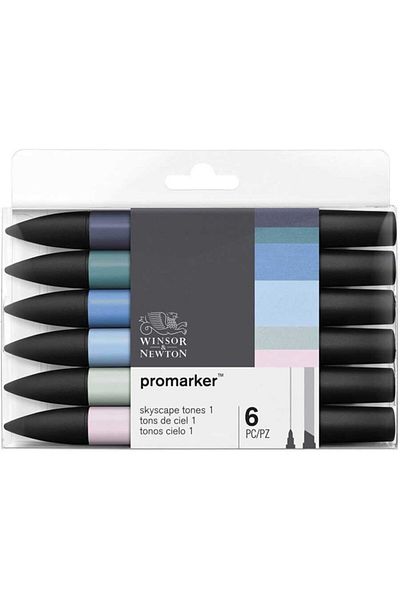Winsor Newton مجموعة بروماركر المكونة من 6 قطع من ظلال السماء Skyscape