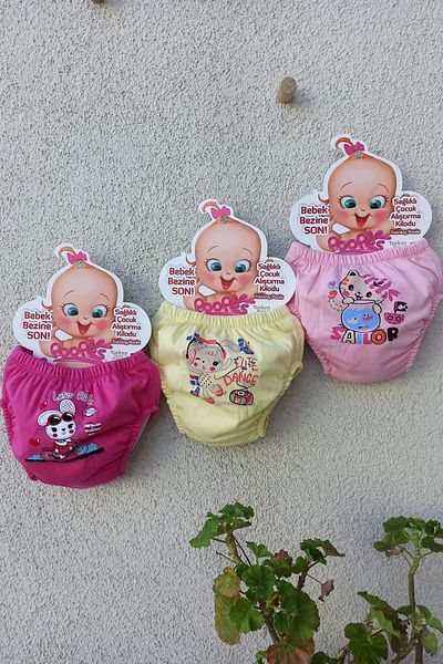Momslab Κοριτσίστικο εσώρουχο προπόνησης 3 τεμαχίων με ροζ σχέδιο