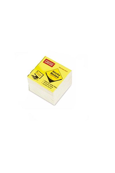 Cassa ورق ملاحظات لاصق أصفر باستيل 75x75 ملم 5 قطع
