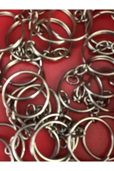 MOD 100 Adet Toptan Fiyatına Zincirli Anahtarlık Halkası Ve Takı Kancası 1.kalite Gümüş Renk