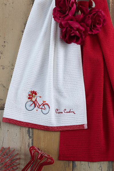 Pierre Cardin Red Kitchen Towel Set of 2