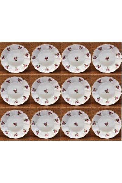 Porland Porcelain Tea Plate Pink Floral 12-Piece