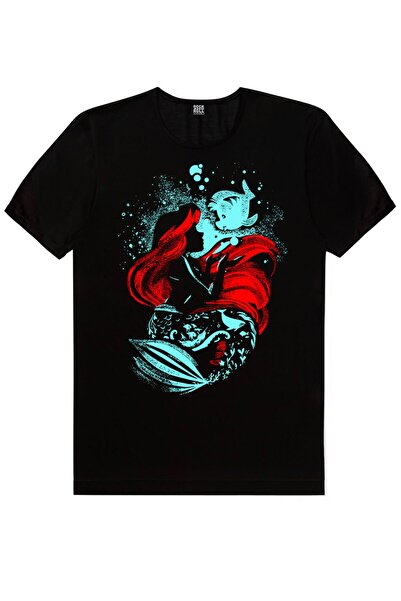 ROCKANDROLL Tricou cu mânecă scurtă sirenă neagră pentru bărbați