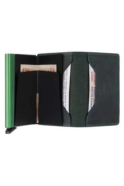 WalSmart Slim Crazy Leather Wallet with Smart Mechanism