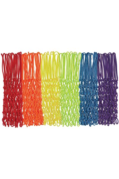 ÖZBEK Basketbol Filesi 4mm Polys. Fosforlu Neon Renkler - 2 Adet (basketbol Pota Ağı)