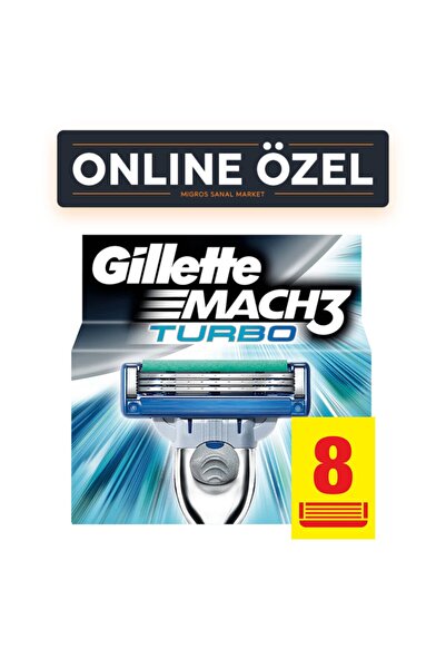 Gillette Mach3 Turbo Yedek 8'li Karton Ambalaj