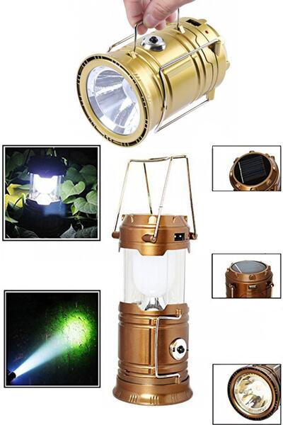 MOBEE Güneş Enerjili Şarj Edilebilir Usb Girişli Kamp Feneri - Kamp Lambası -...