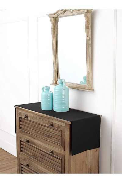 DerinHome Culoarea Neagră Etamină Lenjerie Dreptunghiulară Care Free Runner 40x150