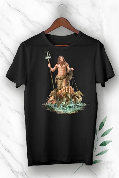 perseusshopping Μπλουζάκι Unisex με στάμπα μαύρης μυθολογίας Poseidon God of ...
