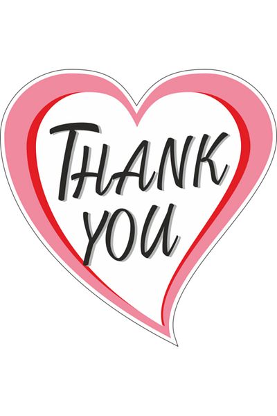 ENGINPRINT 80 Transparent Thank You Stickers