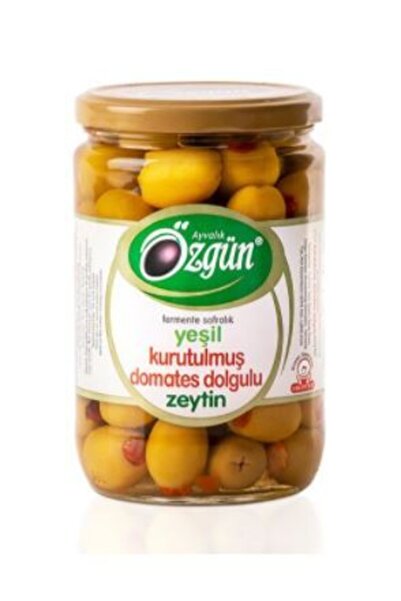 ÖZGÜN ZEYTİN & ZEYTİNYAĞI Kurutulmuş Domates Dolgulu Yeşil Zeytin 650 gr