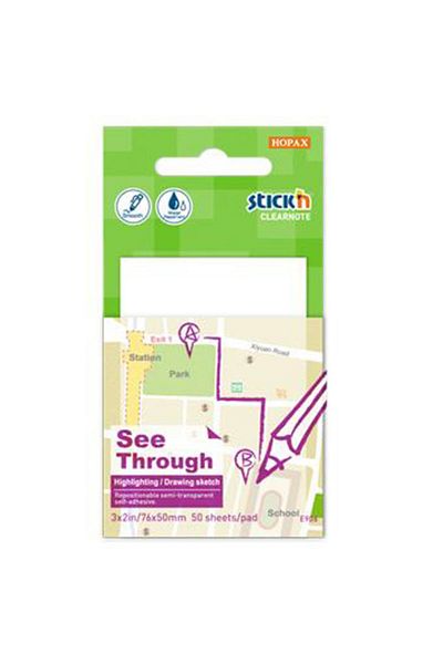 Gıpta Hopax Stickn Adhesive Note Paper Translucent 50 Yp 76x51 White 18 Pieces 21708