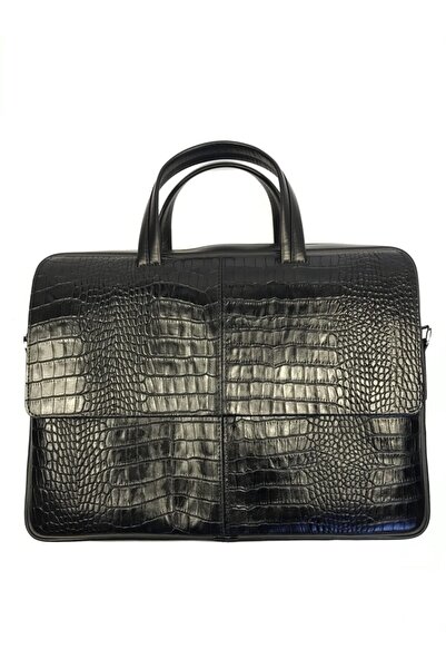 Skarlet Men's Black Genuine Leather Briefcase & Laptop Bag