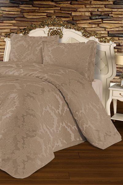 Çt Çeyizci Tekstil Комплект Hercai Kapuccino Double Jacquard Pique