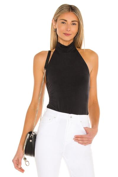 By Kul Design Body din jerseu de mătase cu talie joasă pentru femei