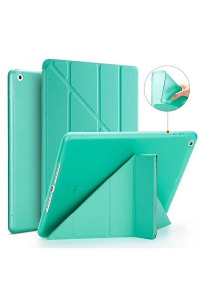 UnDePlus Ipad Mini 4 5 Kılıf Trifolding Arkası Silikon Smart A2133 A2124 A2125 A2126 A1538 A1550 Mint Green