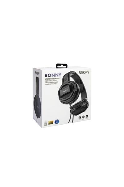 SNOOPY Snopy Sn-101 Bonny Siyah Pctelefon Mikrofonlu Kulaklık