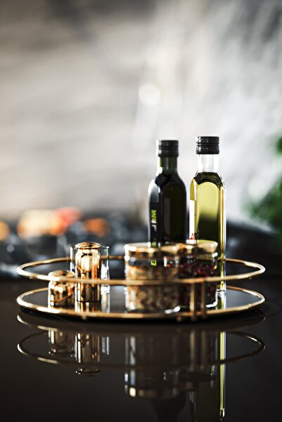 Bino Servis Sunum Tepsisi Ikramlık Gold Büyük Lüks Organizer Sofra Mutfak Söz Nişan Tepsisi