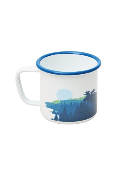 NURGAZ Emaye Kupa Beyaz Doga