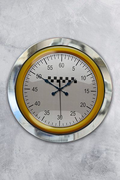 Kasva Concept Gift 36 cm Chrome Metal Racing Wall Clock