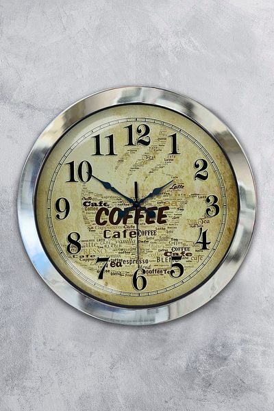 Kasva Concept Gift 36 cm Chrome Metal Brown Wall Clock