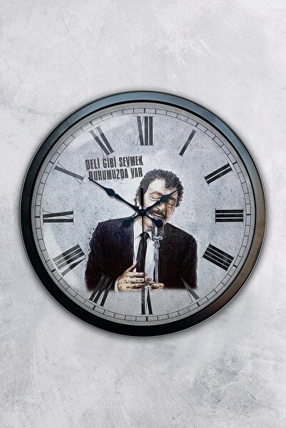 AİB STORE Ρολόι τοίχου 40 εκ. Μαύρο Μεταλλικό Müslüm Baba