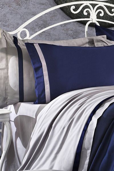 Nazik Home Elite Σετ Αθλητικό Παπλωματοθήκη από Οργανικό Βαμβάκι Navy Blue Χρώμα