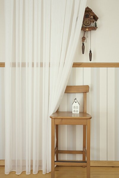 MASSARELLI Pamuk Dokulu Tül Ekru Pilesiz